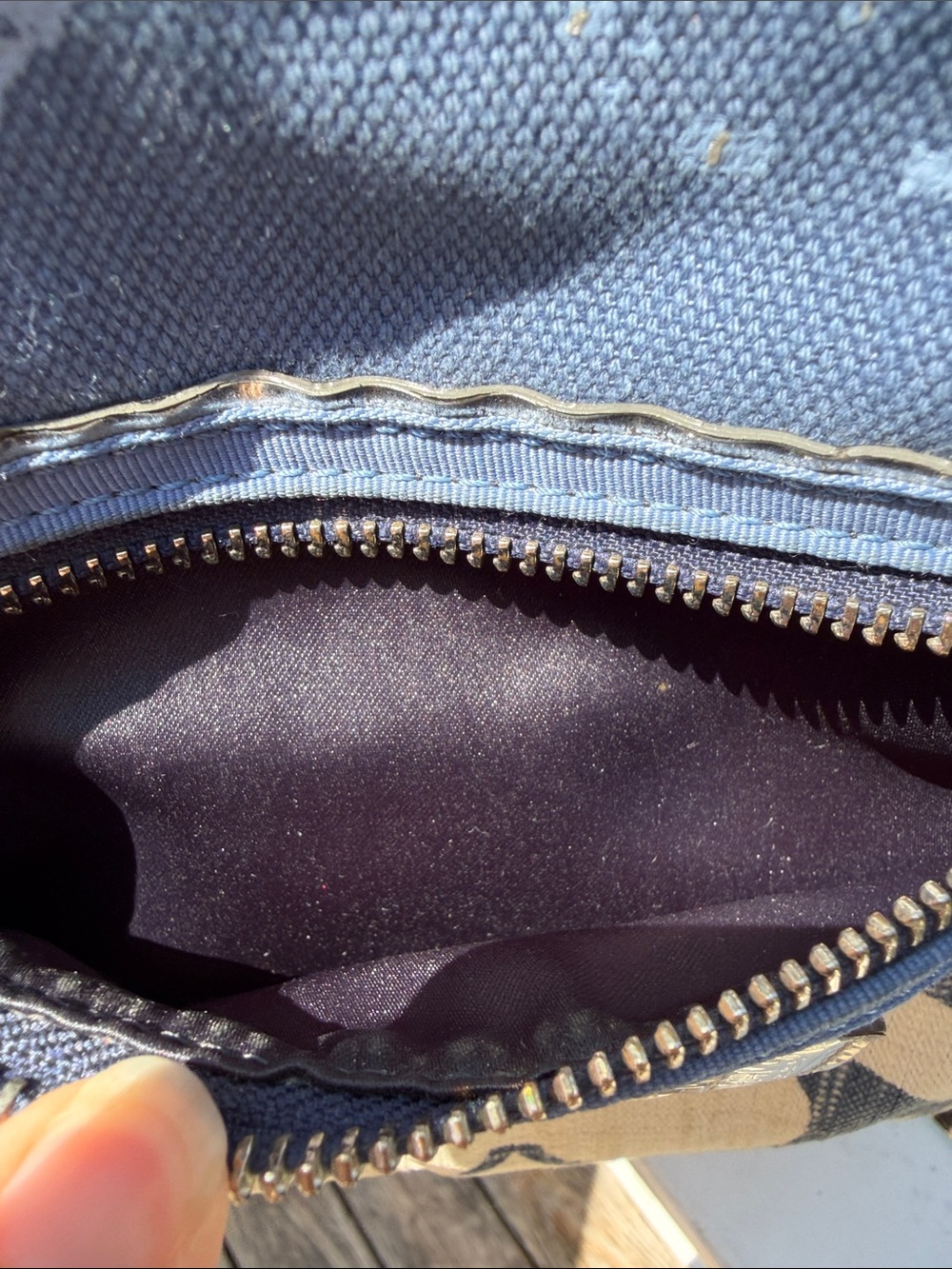 Coach Poppy Denim and Metallic Blue Patchwork Rocker Satchel 2010 w TAGS - Picture 16 of 17